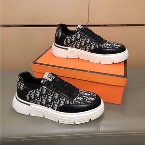 Dior Men's Black and White Designer Sneakers
